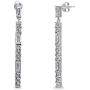 BERRICLE Rhodium Plated Sterling Silver Cubic Zirconia CZ Statement Art Deco Bar Fashion Dangle Drop Earrings