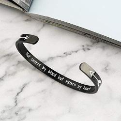 Inspirational Bracelet for Women Girls Mantra Cuff Bangle Engraved Personalized Friendship Cuff Bracelet for Sister Best Friend Birthday Graduation Gift