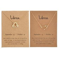 Highven 2Pcs Zodiac Necklace 12 Constellation Necklace CZ Astrology Astrology Zodiac Star Necklace Birthday Gifts for Women Girl