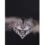 Wicca Norse Viking Trinity Irish Knot Heart-Shaped Double Wolf Head Pattern Pendant Necklace