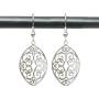 Stainless Steel Filigree Polished Leaf Dangle Cutout Earrings for Sensitive Ears | Jewelry for Women