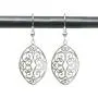 Stainless Steel Filigree Polished Leaf Dangle Cutout Earrings for Sensitive Ears | Jewelry for Women