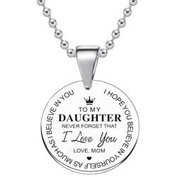 malyunin Inspirational Gifts Necklace to Son Daughter Gift from Mom Dad Never Forget That I Love You Family Jewelry Graduation Gifts