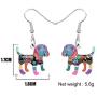 DOWAY Enamel Alloy Lovely Beagles Earrings for Women Girl Kids Dangle Drop Fashion Cute Pet Dog Jewelry Charm Gift