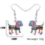 DOWAY Enamel Alloy Lovely Beagles Earrings for Women Girl Kids Dangle Drop Fashion Cute Pet Dog Jewelry Charm Gift