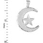 Middle Eastern Jewelry Sterling Silver Islamic Charm Crescent Moon and Star Pendant