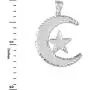 Middle Eastern Jewelry Sterling Silver Islamic Charm Crescent Moon and Star Pendant