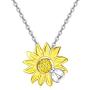Sunflower Ladybug Necklace Opal Daisy Flower Pendant 925 Sterling Silver Flower Jewelry Gifts for Women Girlfriend Mothers Day Birthday