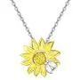Sunflower Ladybug Necklace Opal Daisy Flower Pendant 925 Sterling Silver Flower Jewelry Gifts for Women Girlfriend Mothers Day Birthday