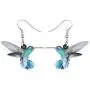 NEWEI Acrylic Flying Sweet Hummingbird Bird Earrings Dangle Drop Jewelry For Women Girl Gift Charms