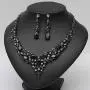 4 Pcs/Set Austrian Crystal Necklace Earrings Bracelet Ring Bridal Jewelry Sets for Brides Wedding Party Costume Accessories Gifts for Women 4 Pcs/Set Austrian Crystal Necklace Earrings Bracelet Ring Bridal Jewelry Sets for Brides Wedding Party Costume Accessories Gifts for Women