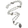 TALISMAN4U Seven Sorrows of Mary Rosary Chaplet White Glass Beads Catholic Jewelry Necklace for Women with Rosary Box