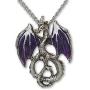Mystical Purple Dragon Medieval Renaissance Pendant Necklace