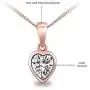 Amnoz Rose Gold Plated Sterling Silver Single Paving Cubic Zirconia Heart Pendant Necklace Amnoz Rose Gold Plated Sterling Silver Single Paving Cubic Zirconia Heart Pendant Necklace