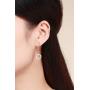 SBLING 18K Gold Plated or Platinum Plated Cubic Zirconia Round Circle Dangle Drop Earrings