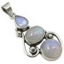 SilverStarJewel Natural Rainbow Moonstone tcw 8.0 Pendant 1.6'' 925 Solid Silver