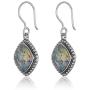PZ Paz Creations Roman Glass Dangle Earrings For Women Girls | Sterling Silver Intricate Design | Hypoallergenic For Pierced Ears