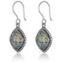 PZ Paz Creations Roman Glass Dangle Earrings For Women Girls | Sterling Silver Intricate Design | Hypoallergenic For Pierced Ears
