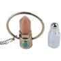 Womens Necklace with Essential Oil Roller Ball Bottle and Chakra Healing Stone Pendant Peach Aventurine Costume Jewelry Boho Style Long Necklace Unique Fashion Great Gift
