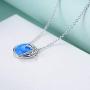 SOULMEET Palm Tree Jewelry Necklace for Women Sterling Silver Simulated Opal Necklace for Her