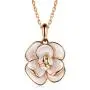 AllenCOCO 18K Gold Plated Enamel Rose Flower Pendant Necklace for Women AllenCOCO 18K Gold Plated Enamel Rose Flower Pendant Necklace for Women