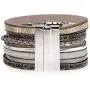 Suyi Women Wrap Bracelet Multilayered Leather Braided Bangle Wrist Cuff Bangles with Magnetic Buckle Suyi Women Wrap Bracelet Multilayered Leather Braided Bangle Wrist Cuff Bangles with Magnetic Buckle