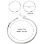 2 Pcs 14K Gold/Silver Plated Adjustable 5MM Flat Snake Chain Herringbone Choker Necklace & Geometric Big Hoop Earrings Simple Dainty Jewelry Set for Women Girl