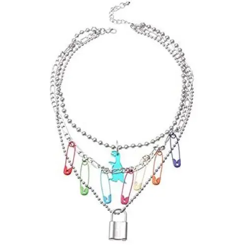 Butterfly Dinosaur Layered Pins Lock Pendants Chain Necklace Punk Layering Choker Indie Aesthetic Clavicle Chain Necklaces Adjustable Multilayer Chain Egirl Chokers Jewelry for Women Girls Butterfly Dinosaur Layered Pins Lock Pendants Chain Necklace Punk Layering Choker Indie Aesthetic Clavicle Chain Necklaces Adjustable Multilayer Chain Egirl Chokers Jewelry for Women Girls