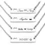 Fanery Sue Personalized Custom Engraved Name 316L Stainless Steel Horizontal Bar Necklace Fanery Sue Personalized Custom Engraved Name 316L Stainless Steel Horizontal Bar Necklace