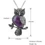 Jovivi Owl Gifts Owl Necklace Healing Crystal Stones Pendant Necklaces for Women Men Natural Amethyst Rose Quartz Gemstone Jewelry for Reiki Spiritual Energy Lucky