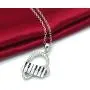 925 Sterling Silver Heart Pendant Piano Keyboard Necklace Music Jewelry for Women Girls