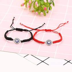 6Pcs/Set Unisex Evil Eye Thread Bracelet Handmade Braided Rope Lucky String Bracelet Hamsa Adjustable Peaceful Charm Bracelet Protection Friendship Jewelry Gifts for Mens Women Kids