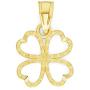 10k Solid Real Gold Four Leaf Clover Pendant, Good Luck Charm Irish Jewelry Gifts