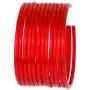 JDZ COLLECTION Ethnic Fashion Jewelry Daily Wear Indian Designer Glass Plain Bangle Set For Girls & Women Churi Bracelet Traditional Bollywood Bangles Set Of 12 (Red 2.8)