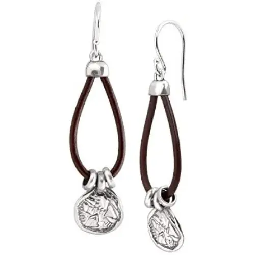 Silpada Medallion Drop Earrings in Sterling Silver & Leather Silpada Medallion Drop Earrings in Sterling Silver & Leather