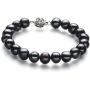 Kaitlyn Black 8-9mm A Quality Freshwater 925 Sterling Silver Cultured Pearl Set For Women
