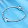 CHAWIN Heart Charm, Star Charm 925 Sterling Silver Beads Fit Pandora Style Bracelets, Love Firmly Dangle, Dangling Pendant for Necklace and European Snake Chain, Birthday Charm Gifts