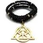GWOOD Eye Illuminati Gold Color Pendant with 32 Inch Long Bead Necklace GWOOD Eye Illuminati Gold Color Pendant with 32 Inch Long Bead Necklace