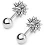 Aroncent 10 PCS Stainless Steel Men Women Ear Stud Earring Huggies Piercing Spike Rivet Cone Taper Silver