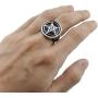 Elfasio Pentagram Satanic Baphomet Goat Rings Sulfur Leviathan Cross Satan Demon Devil Symbol Men Stainless Steel Ring Size 7-15