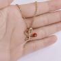 Harlermoon Initial Necklace Finger Rings Set A-Z 26 Letter Alphabet Necklace with Flower Crystal Initial Open Statement Rings Jewelry