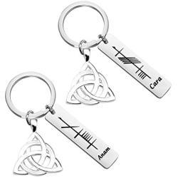 Gzrlyf ANAM Cara Keychain Set Soul Friend Gift Best Friend Keychain Set of 2 Soul Sister Gifts Celtic Gifts