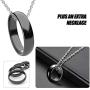 Hematite Ring for Women Men Unisex And 1Pcs Necklace, Natural Black Magnetic Hematite Stone Ring Anxiety Balance Root Chakra Kit ,absorbs Negative Energy Jewelry Gifts Size 6-11
