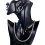 ORAZIO Stainless Steel Byzantine Chain Necklace Bracelet Earrings for Women Jewelry Set