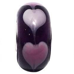 JMQJewelry Christmas Mothers Jewelry Heart Glass Charms 925 Sterling Silver Core Charms For Bracelets Wife Mom Sister Son Husband Friend Family Gifts