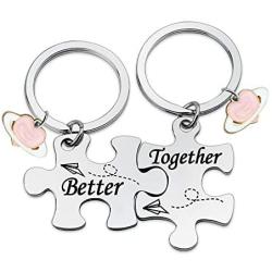 HN HNHB Better Together Couple Keychain Lover Long Distance Relationship Gift Energetic Warm Heart Jewelry Gifts