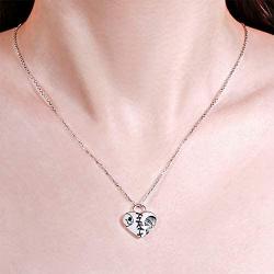 Jeulia Jack Skellington and Sally Necklace 925 Sterling Silver “ The nightmare before Chirstmas” Pendant Necklace Jack Skellington Halloween Jewelry Romantic Jewelry Gift