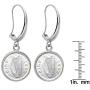 Irish Harp Coin Earrings | Silvertone Hook Style | Genuine Coin | Women’s Fashion Jewelry | Certificate of Authenticity - American Coin Treasures