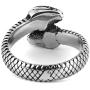 HZMAN Gothic Jewelry Retro Double Snake Head Loop Fashion Animal Personality Stainless Steel Ring