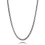 MOWOM 4.0mm Wide Silver Color Mens Chain Necklace for Women Boys Kids Water Resistant Stainless Steel Snake Men Necklace Chain Link Necklace Thin (14-40 Inches Long)